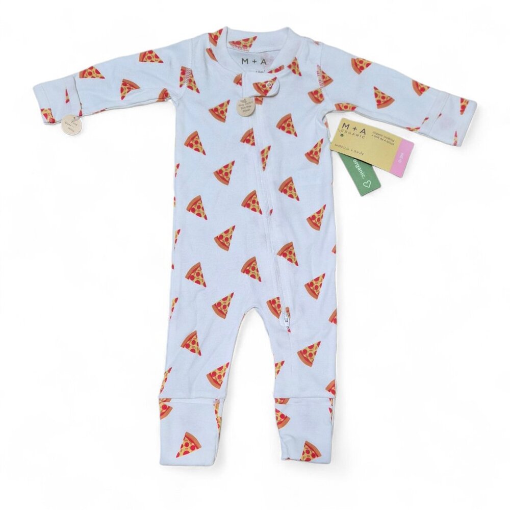NWT Monica + Andy Baby One-Piece Coverall 100% Organic Cotton Size 0-9 Months